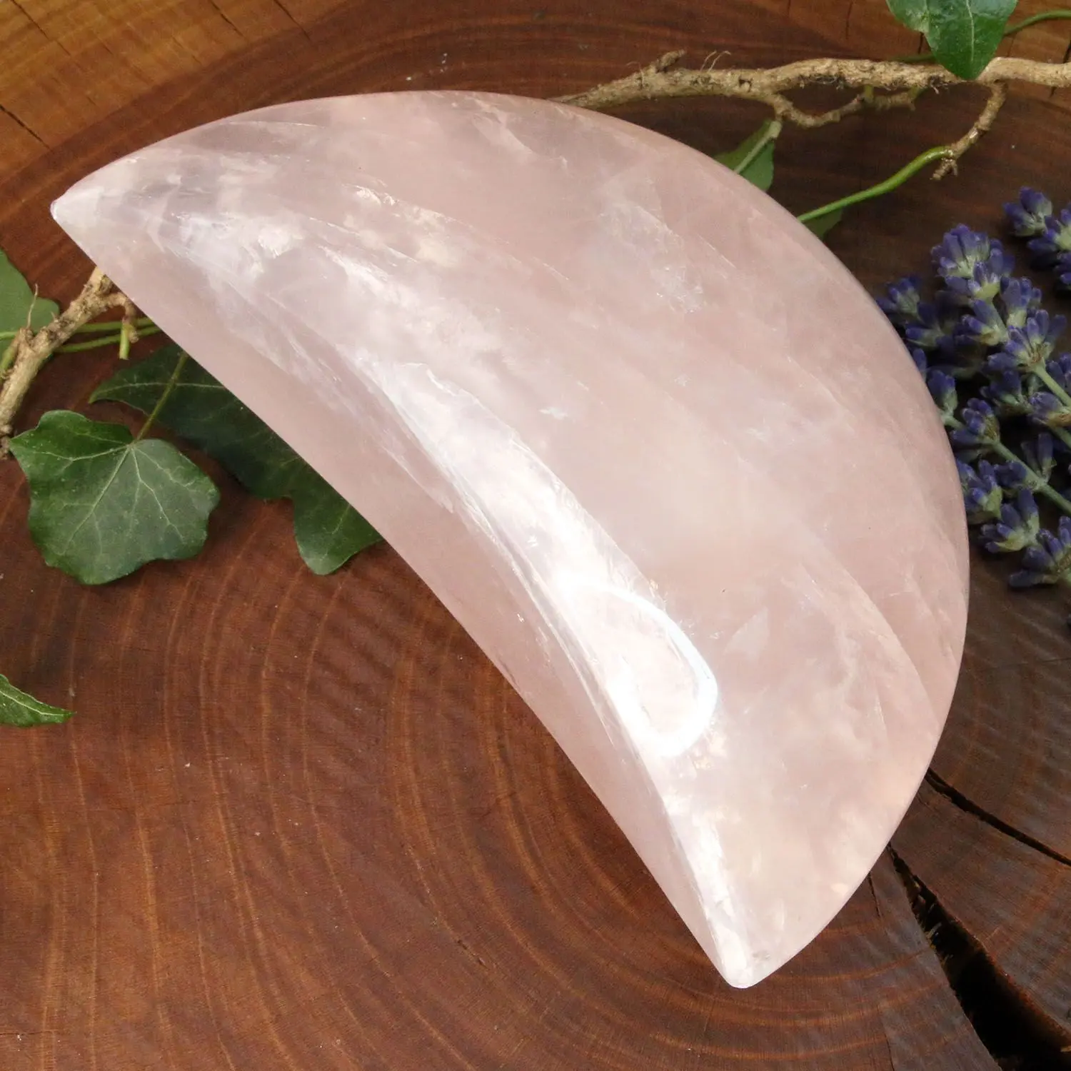 Quartz rose croissant de lune