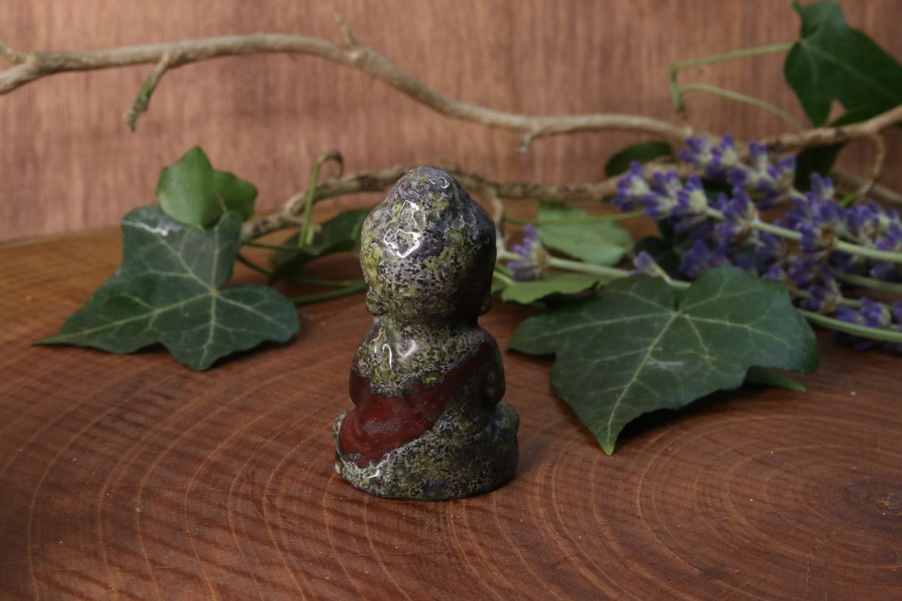 Bouddha indien jaspe sang de dragon A – Image 2