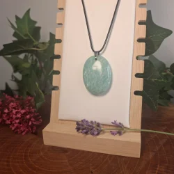collier amazonite ovale
