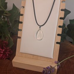 collier cristal de roche goutte