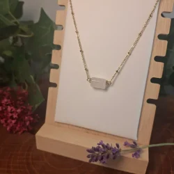 collier ras de cou quartz rose