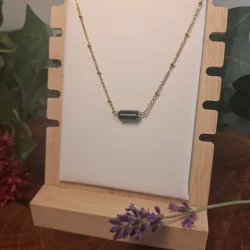 collier ras de cou tourmaline noire